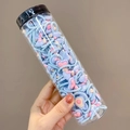 Colorful kids hair ties with cartoon charms in a portable transparent storage jar - Blue Cartoon Style (7#) / 20-Piece Set