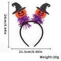 Halloween headband with glittery pumpkins and wizard hats, 24cm high by 21.5cm wide - Pumpkin Witch Hat Style