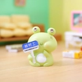 Figurine de grenouille mignonne en silicone pour guidon avec panneau de bureau amusant - Grenouille temporaire (1188-35) / Pièce Unique / Vert clair