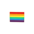 Ορθογώνια καρφίτσα σμάλτου με σημαία LGBTQ+ ουράνιο τόξο και χρυσές μεταλλικές άκρες - Στυλ Ορθογώνια Σημαία (XZ3880)