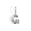 Shiny silver 3D bubble letter G charm pendant for DIY necklace and bracelet crafts - Letter G / Silver