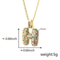 Letter H pendant necklace featuring multi-color cubic zirconia and gold plating - Letter H