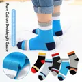 Gestreifte Kinder-Baumwollsocken für Jungen in verschiedenen Farbkombinationen - 3-5 Jahre (13-15cm) / Zeh Breiter Streifen Set