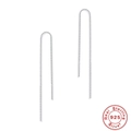 Minimalist S925 sterling silver tassel star threader earrings in elegant silver finish - Box Chain Long Ear Threader / Silver