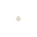 Detailed view of white enamel heart lock charm with gold metal frame for jewelry making - White Heart Lock
