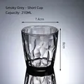 Smoky grey 210ML acrylic geometric diamond texture low cup for home and restaurant - 210ml / Small / Starry Grey