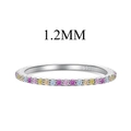 S925 sterling silver eternity ring featuring 1.2mm multi-color cubic zirconia stones - US 5 / Ultra-thin Multicolor Zircon Style (DY120790)