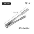 9-inch non-magnetic stainless steel ice tongs with serrated teeth design for food grip - Non-magnetic 9 Inch/201 Stainless Steel