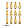 Golden stainless steel extension chain tags 10x3mm with S-STEEL engraving set of 12 - Gold - Teardrop Engraved S.STEEL