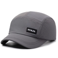 Dark grey quick-dry baseball cap with short brim and laser-cut side ventilation holes - Adjustable / Dark Gray