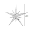 Sparkling silver glitter star ornament with eight-point sunburst design, 12cm diameter - Silver Explosion Star Hanging