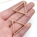 DIY jewelry making supplies with gold triangle frame pendants for resin crafts - Triangle Bezel (22244) / 29x29mm / KC Gold