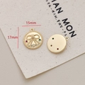 Macro detail of round gold-plated bow pendant with gemstones measuring 15mm by 17mm - 6# Bow Round Disc
