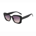 Fashion butterfly frame sunglasses with black wavy edges and purple gradient lenses - Black Frame Gradient Purple Lens