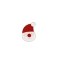 Classic Santa Claus enamel brooch pin in festive red and white with gold finish - C1136-5-Classic Santa Head