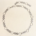 Cintura a catena in metallo argento con anelli circolari alternati e lisci - Argento