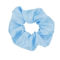 Elastic light blue satin scrunchie with a glossy silk-like finish for women hair - Light Blue