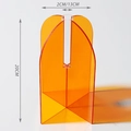 Detailed view of orange acrylic vase with dimensions 20cm height and 13cm width - Arch Piece / Orange