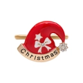 Christmas hat napkin ring in red enamel and gold finish with sparkling rhinestones - Red Christmas Hat Style (Z1001-21)