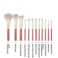 Urlaubskollektion 12-teiliges rosa Make-up-Pinsel-Set mit weichen Borsten auf weißem Grund - Oranges 12-teiliges Set + OPP Tasche