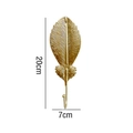 Golden leaf-shaped decorative wall hook, dimensions 20cm height and 7cm width - Gold A (Ginkgo)