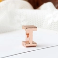 Polished rose gold letter I metal bead charm for DIY bracelet jewelry making - Letter I / Rose Gold