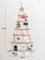Albero di Natale da parete in legno 80cm con luci LED e decori a stella - Stile A Pacchetto