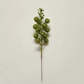 Detailed view of green glitter artificial berry stems for Christmas tree and DIY crafts - Green