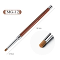 Flat oval nail art brush MG-12 with red-brown wooden handle and 16.3cm length - Smudge Ombre Brush (MG-12)