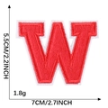 Red embroidered letter W patch with white border, size 5.5x7cm for clothing DIY - Letter W / Red