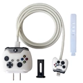 Game controller theme 20W charger case set with white spiral cable protector - White Game Controller / Five-Piece Set