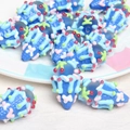 Blue ice cream cone acrylic beads with colorful accents for DIY jewelry and phone chains - Blue Cone + Blue Cream + Red Cherry