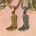 Colliers bottes de cowboy western en or et argent avec chaînes torsadées élégantes - Doré