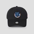 Gros plan détaillé d'une casquette de baseball noire avec broderie chinoise et vagues - M (56-58cm) / Noir