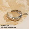 Silver twisted stainless steel heart ring with adjustable open design and 1.7cm diameter - Twisted Weave 567 / Steel
