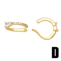Elegant gold zircon ear cuffs for women without piercings featuring teardrop crystals - Style D-Water Drop Rhinestone Luxury