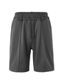 Dark grey breathable mesh sports shorts for men with elastic drawstring waist detail - S / Gray