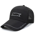 Zwarte ademende mesh baseballcap met RTX fashion sport 3D-borduurwerk detail - Verstelbaar / Zwart