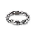 Silver punk hip-hop style stainless steel chain bracelet with geometric links for men - Steel Color (KB121537-KFC)