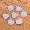 Pendentifs cœur en résine avec dégradé bleu-violet et boucles en métal argenté - Cœur Dégradé No.5