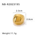 Detail of 18K gold plated stainless steel ring with dimensions 2.3cm and 11.1g weight - Gold-Smooth Wide (195)