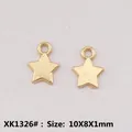 Breloques étoiles dorées pour bijoux, pendentifs en alliage de 10x8x1mm, accessoires DIY - XK1326# Or KC