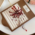 Handmade red Lycoris hair stick with golden tassel and resin petals on jewelry tray - Lycoris Radiata Style (5#) / Red
