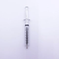 0.5mm transparent syringe shaped gel pen with 5mL scale markings on white background - White Barrel