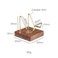 Minimalist black walnut wood base and golden brass stand for minerals and small stones - Black Walnut Flat Stool Extra Large