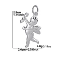 Silver cupid angel pendant with bow and arrow, height 2.9cm, stainless steel DIY jewelry charm - Silver Steel - Cupid