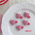 Set di 5 graziose mollette per capelli Y2K a forma di cuore rosa su vassoio - Piccole Clip a Cuore Rosa (Set da 6)