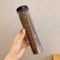 Brown high-elastic hair ties in a clear cylindrical jar for sleek ponytail styling - 20 Pieces in Jar / Chocolate