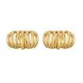 Polished gold-plated twisted coil earrings with minimalist geometric metal design - Style D-Multi-layer Coil Wrap / Gold