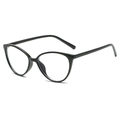 Montatura per occhiali da vista cat-eye nero lucido con elegante forma a farfalla - Nero Lucido Anti-Luce Blu C1